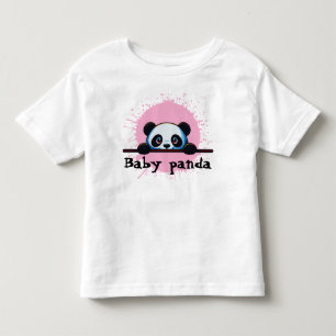 Süßer spähender Baby-Panda rosa Spritzer Kinder T- Kleinkind T-shirt