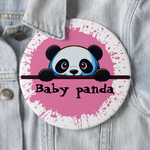 Süßer spähender Baby-Panda-Rosé-Spritz-Pin-Button Button