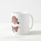 Süßer spähender Mammut-Name-Frame-Split-Monogramm Kaffeetasse (VorderseiteRechts)