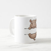 Süßer spähender Nilpferd-Name-Frame-Split-Monogram Kaffeetasse (Vorderseite Links)