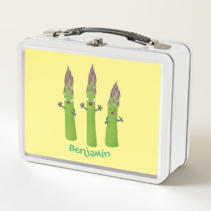 Süßer Spargel singendes Gemüsetrio Cartoon Metall Brotdose
