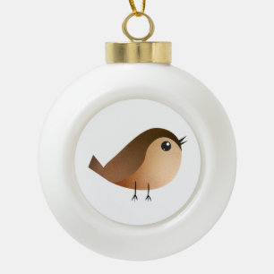Süßer Spatzen-Vogel-Cartoon Keramik Kugel-Ornament