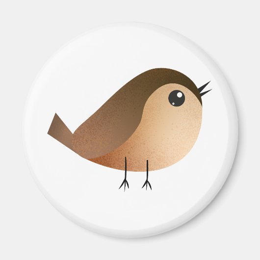 Süßer Spatzen-Vogel-Cartoon Magnet (Vorne)