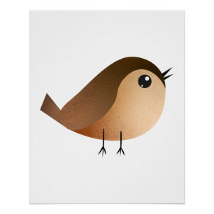 Süßer Spatzen-Vogel-Cartoon Poster