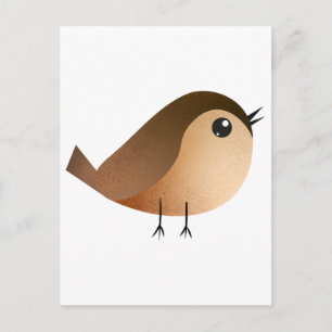 Süßer Spatzen-Vogel-Cartoon Postkarte