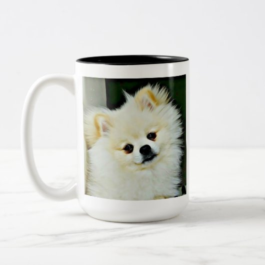Süßer Spitz Zweifarbige Tasse (Links)