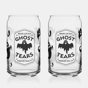 Süßer spooky Geist für Herbstkaffee und kalte Getr Dosenglas