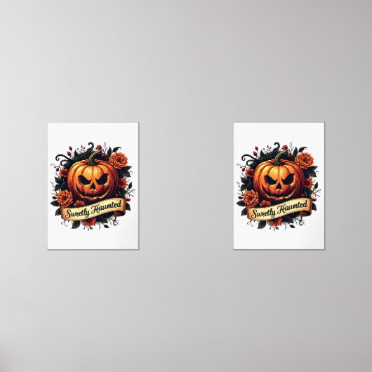 Süßer Spuk Vintager Kürbis | BlumenHalloween Bilderwand Sets (Vorderseite)