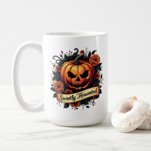 Süßer Spuk Vintager Kürbis BlumenHalloween Kaffeetasse