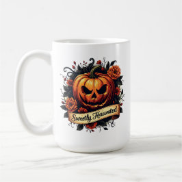 Süßer Spuk Vintager Kürbis | BlumenHalloween Kaffeetasse