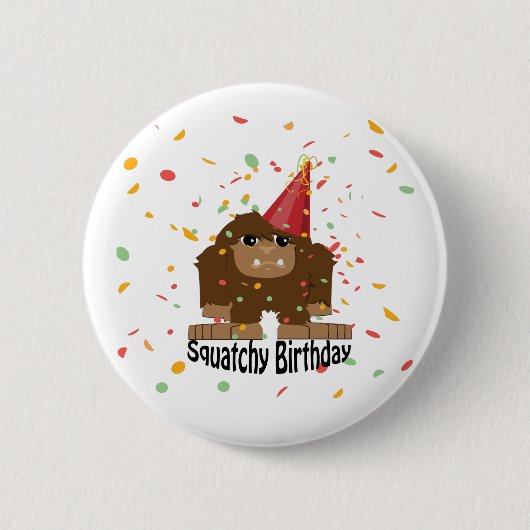 Süßer Squatchy Geburtstag Bigfoot Button (Vorderseite)