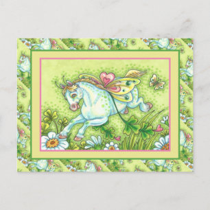 SÜßER ST. PATRICK'S DAY FLIEGENDES IRISCHES PONY,  FEIERTAGSPOSTKARTE
