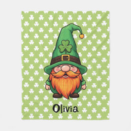 Süßer St. Patrick's Day Glückskobold-Gnom Fleecedecke