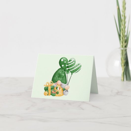 Süßer St. Patrick's Day Gnom Feiertagskarte (Vorderseite)