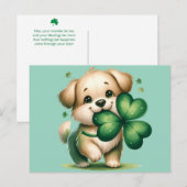 Süßer St. Patrick's Day-Welpe Postkarte (Vorne/Hinten)