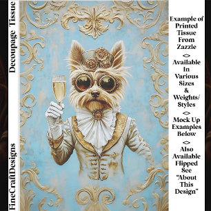 Süßer Steampunk-Yorkie-Hund Champagner FR7L Decoup Seidenpapier