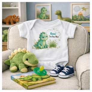 Süßer Stegosaurus-Baby-Junge brüllt  Baby Strampler