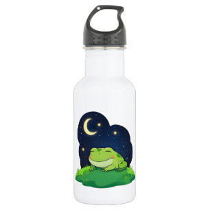 Süßer Sternengucker-Frosch Kawaii-Nachthimmelsdesi Edelstahlflasche