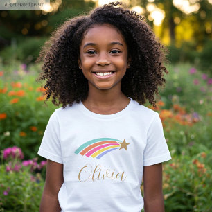 Süßer Sternschnuppen Regenbogen Benutzername Mädch T-Shirt