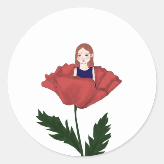 Süßer Sticker - Blume - Mädchen - Basteln (Vorderseite)