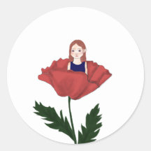 Süßer Sticker - Blume - Mädchen - Basteln