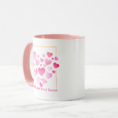 Süßer Stil Rosa Herzen Romantischer Valentinstag Tasse (Vorderseite Links)