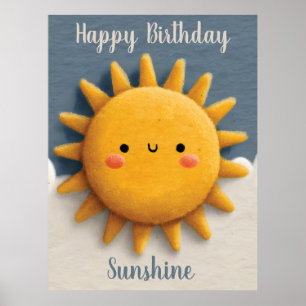 Süßer strukturierter Sonnenschein mit einem lächel Poster