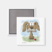 Süßer struppiger Hund Cartoon Magnet (Vorderseite/Rückseite)