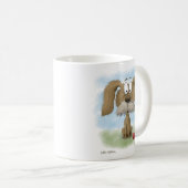 Süßer struppiger Hund Cartoon mit Ball Kaffeetasse (VorderseiteRechts)