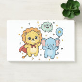 Süßer Superheld Löwe und Elefant Freunde Cartoon Post-it Klebezettel (Büro)