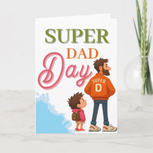 Süßer Superheld Vatertag Super Papa Gruß Karte