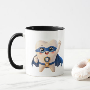 Süßer Superhelden-Zahn-Kaffeebecher Zahnarzt-Gesch Tasse