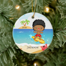 Süßer Surfer-Junge personalisiertes Weihnachten