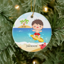 Süßer Surfer-Junge personalisiertes Weihnachten