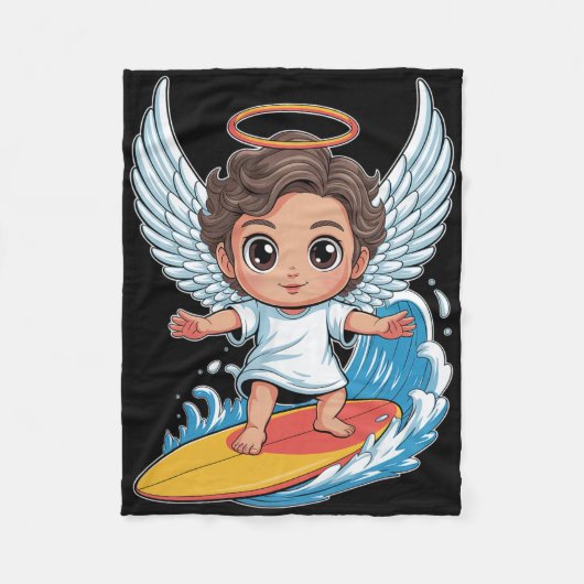 Süßer Surfing Engel Chibi  Fleecedecke (Vorderseite)