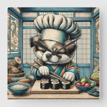 Süßer Sushi-Chef-Welpe