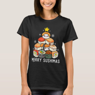 Süßer Sushi-Weihnachtsbaum schnell für Männer, die T-Shirt