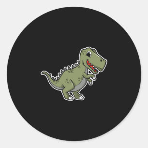 Süßer T-Rex-Dinosaurier-Aufkleber – Lustiger Carto Runder Aufkleber