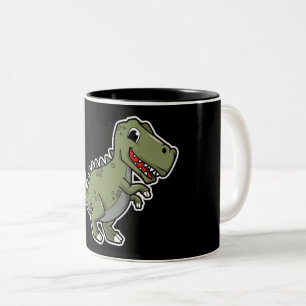 Süßer T-Rex-Dinosaurier-Aufkleber – Lustiger Carto Zweifarbige Tasse