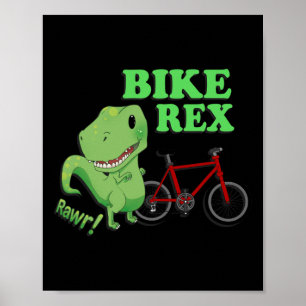 Süßer T-Rex-Mountainbike-Dinosaurier . Mtb-Radfahr Poster
