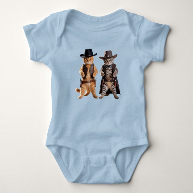 Süßer Tabby-Cowboy  Baby Strampler (Vorderseite)