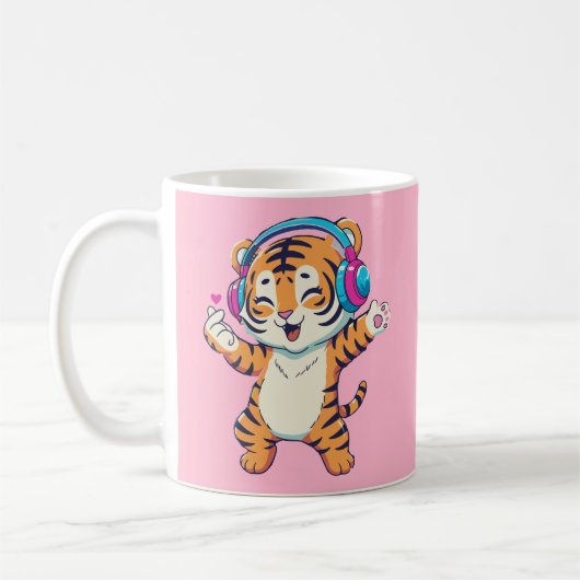 Süßer tanzender Tiger Kaffeetasse (Links)