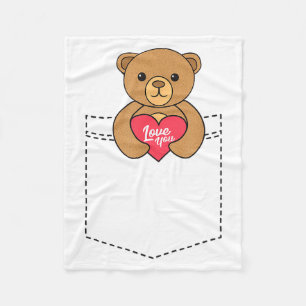 Süßer Taschen-Teddybär umarmt Herz - 2020 Valent Fleecedecke