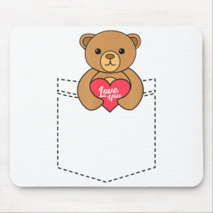 Süßer Taschen-Teddybär umarmt Herz - 2020 Valent Mousepad