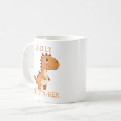 Süßer Tea-Rex-Dinosaur mit personalisiertem Namen Kaffeetasse (Vorderseite Links)