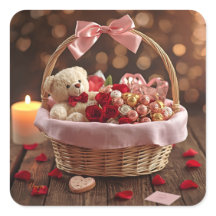 Süßer Teddy-Rosen-Korb Valentinstag Herz