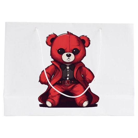 Süßer Teddy roter Junge Große Geschenktüte (Rückseite)