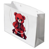 Süßer Teddy roter Junge Große Geschenktüte (Rückseite Schrägansicht)
