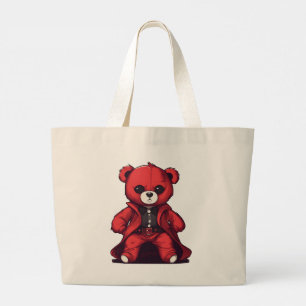 Süßer Teddy roter Junge Jumbo Stoffbeutel