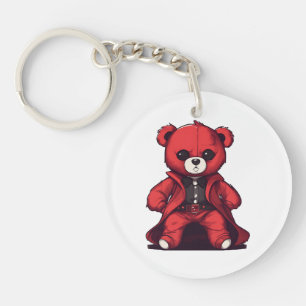 Süßer Teddy roter Junge Schlüsselanhänger
